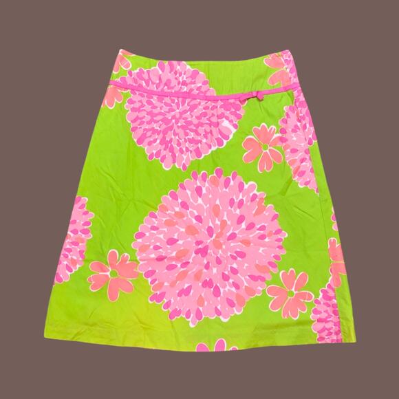 Lilly Pulitzer A-Line Skirt | Green Floral | Size 8 | Vintage - Picture 1 of 4